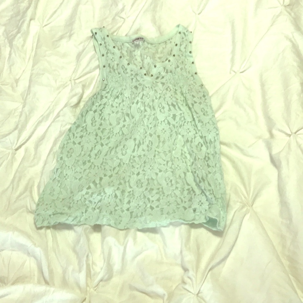 Green Floral Pattern Express Tank